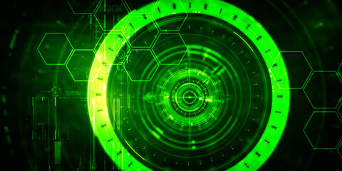 2d illustration Abstract futuristic electronic circuit technology background