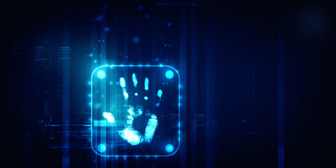 Fingerprint Scanning Technology Concept 2d Illustration