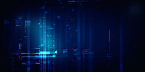 2d illustration Abstract futuristic electronic circuit technology background