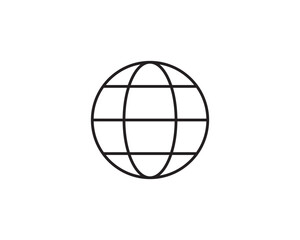Global earth icon vector symbol design illustration