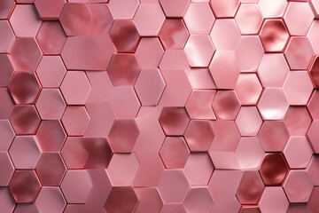  a background of pink hexagonals with a red light in the middle of the hexagonals.