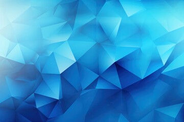  a blue abstract background consisting of triangular shapes and lines of varying sizes and shapes, with a light reflection on the left side of the image.