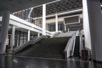 Large staircase inside the exhibition center