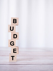 Wooden blocks with the word BUDGET. The concept about budget planning and allocation