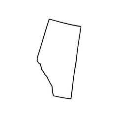Alberta outline map. Provinces and territories of Canada. Vector map with contour.