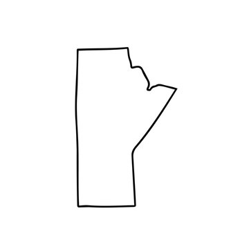 recommend clip art: Manitoba outline map. Provinces and territories of Canada. Vector map with contour.