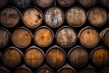 old wine barrels background