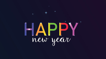 2024 Happy new  year colorful and gradient text design eps and jpg design