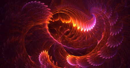 3D manual rendering abstract fractal light background