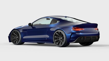 Obraz premium 3D rendering of a brand-less generic concept racing car 