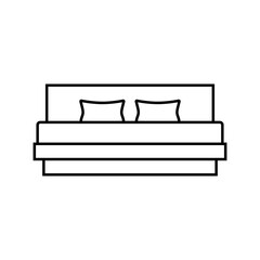 bed minimalistic stylish line icon vector. bed minimalistic stylish sign. isolated contour symbol black illustration