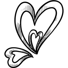 love shape handdrawn illustration