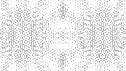 Abstract creative dash line circle pattern with geometric shape monochrome background illustration. - 691814995