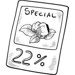 item discount handdrawn illustration