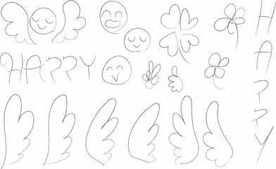 Webラフなハッピー落書きhappy