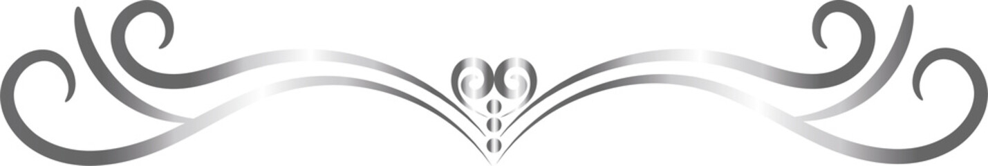 Silver swirl lines calligraphy ornament, border