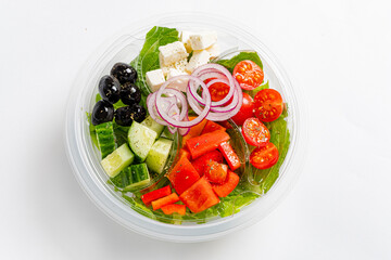greek salad on the white background