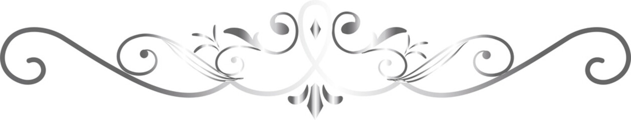 Silver swirl lines calligraphy ornament, border