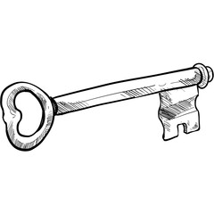 old key handdrawn illustration