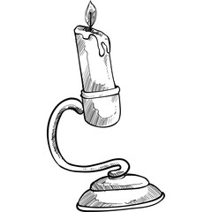 vintage candle handdrawn illustration