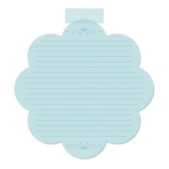 Flower-Shaped Stationery Paper with Adhesive Tape. Can be used as a Text Frame.