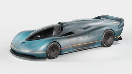 3D rendering of a brand-less generic concept racing car	
