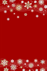 Festive background with golden Snowflakes. Blank space for text. Christmas card, banner, poster. Background design for holiday sale. 