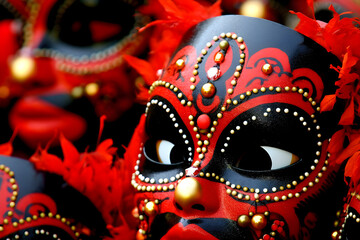 Bright character in mask on Venice carnival