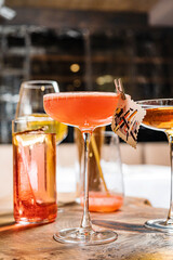 Christmas cocktail on the catering table