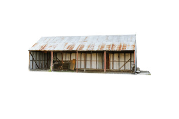 An old farm barn in a rural area isolated png © NuFa Studio