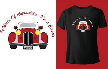 t shirt design of a classic vintage car