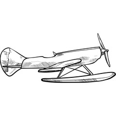 vintage airplane handdrawn illustration