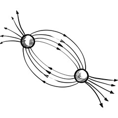 magnetic field handdrawn illustration