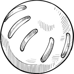 wiffle ball handdrawn illustration
