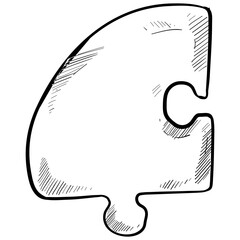 puzzle piece handdrawn illustration