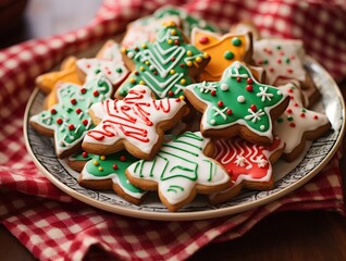 Fototapeta na wymiar Colorful Christmas cookies