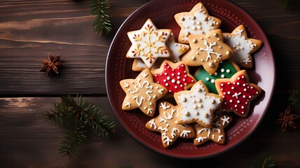 Obraz na płótnie Canvas Christmas cookies with icing