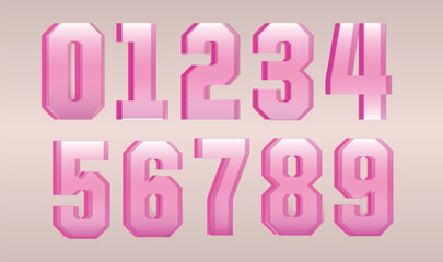 Pink gradient numbers font