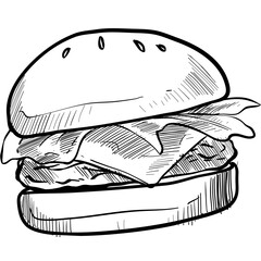 hamburger handdrawn illustration
