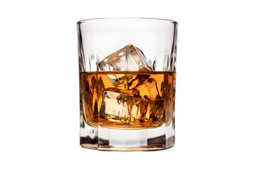 glass of whiskey isolated on transparent background cutout