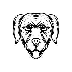 vector bulldog logo icon design line art