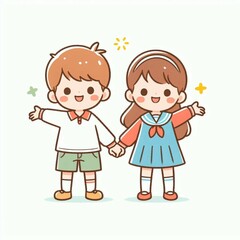 笑顔の家族のイラスト