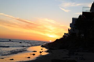 Sunsetting Over beach in Malibu