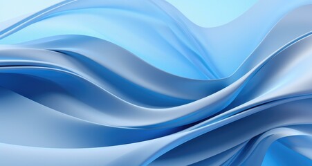 A contemporary artwork with blue wavy lines on a backdrop of abstract blue. Generative AI.