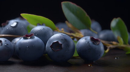 Delicious blueberries closeup shot