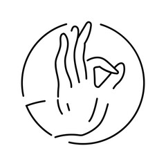 buddha hand gesture mudra line icon vector. buddha hand gesture mudra sign. isolated contour symbol black illustration