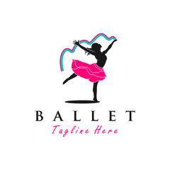 ballet dancer illustration logo