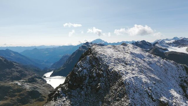 Aerial View Of Cima Fontana In Campo Moro Valley, Lanzada, Sondrio Province, Lombardy, Italy.