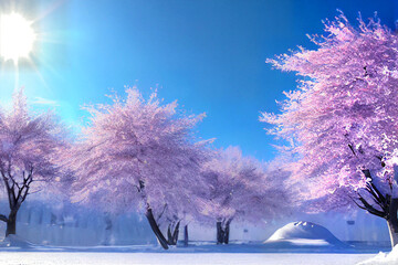 cherry blossom in winter