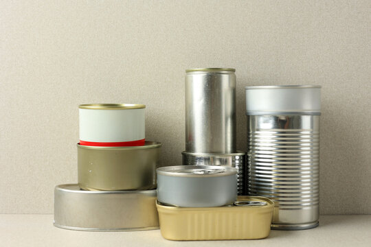 Stacked Tin Can with Food
